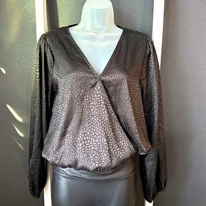 JODIFL - Black satin leopard print body suit